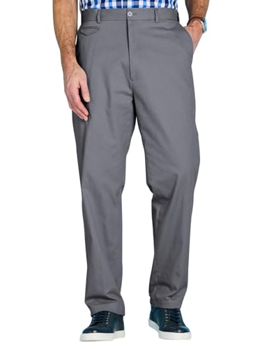 Pegasus Men's Cotton Chino Pants with Stretch Waistband Versatile, Comfortable & Stylish Smart Casual Bottoms Charcoal2