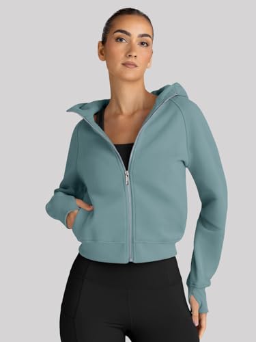 Image of Trendy Queen Womens Zip Up Hoodies Cropped Jackets Fall Clothes 2026
