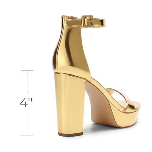 DREAM PAIRS Women's Platform Chunky High Heeled Sandals Open Toe Block Heels Ankle Strap Dress Shoes for Wedding Party Evening4