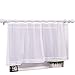 Produktbild ESLIR Scheibengardine mit Schlaufen Gardinen Küche Bistrogardinen Transparent Stores Vorhänge Uni Voile Weiß HxB 60x140cm 1 Stück