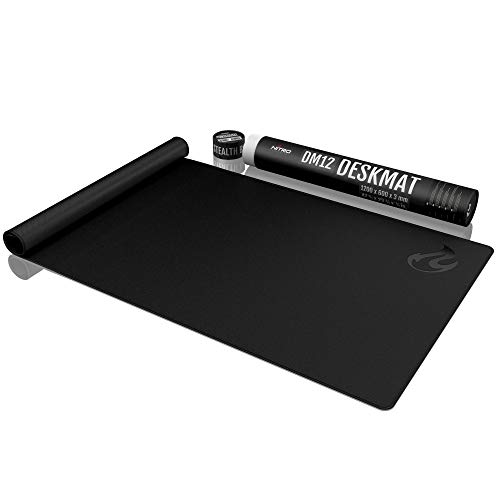 NITRO CONCEPTS Alfombrilla de ratón XXL 1200 x 600 mm, Bordes sin Flecos, Alfombrilla de ratón Gamer Grande de Microfibra, Alfombrilla ergonómica Antideslizante (Negro) - imagen 5