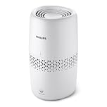 Philips Evaporative Humidifier 2000 Series - Hygienic Humidification, 99.97% Less Bacteria, 2L Water Reservoir, 190 ml/h, for Rooms up to 31 m², Ultra Quiet (32 dB), Auto Shut-Off, White (HU2510/10)