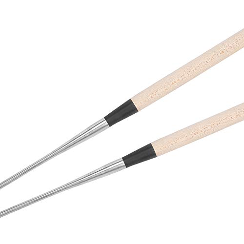 Palillos para sushi de acero inoxidable S y mango de madera para emplatar 5