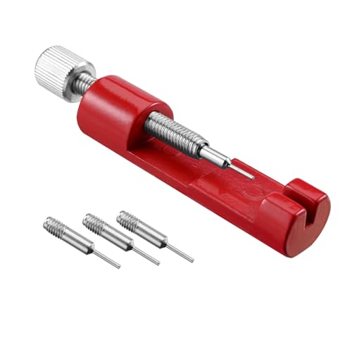 WOCCI Metal Link Watch Band Removal Tool for Watchmakers, Straight Pin Remover, Strap Length Adjustment (Red)