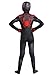 Boy's Marvel Miles Morales Black Zentai Suit Costume - Spider-Man Black & Red Game Version Jumpsuit Medium