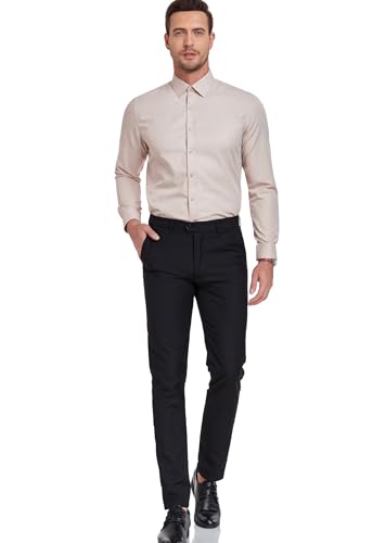 Men's Dress Pants Formal Flat Front Suit Pants Premium Classic Trousers for Mens Wedding Work Casual2