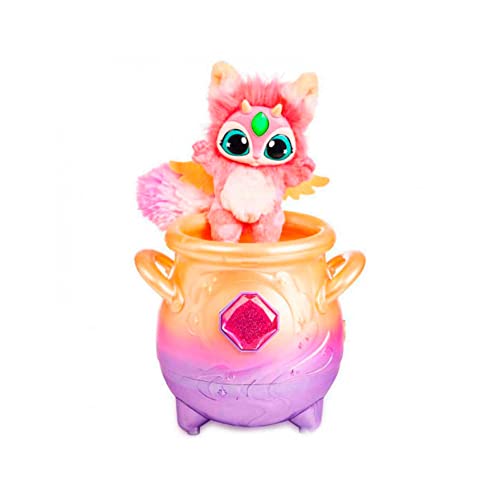 Famosa - My Magic Mixies, Peluche Color Rosa, juguete interactivo de magia, con caldero de pócimas, luces y sonidos, efecto de niebla, muñeco divertido y varita mágica, (MGX00000)