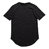 T Shirts Men's T-Shirts Hipster Short Sleeve Solid Color Crew Neck Soft Fitted Tees Summer (Black, XXL) #1