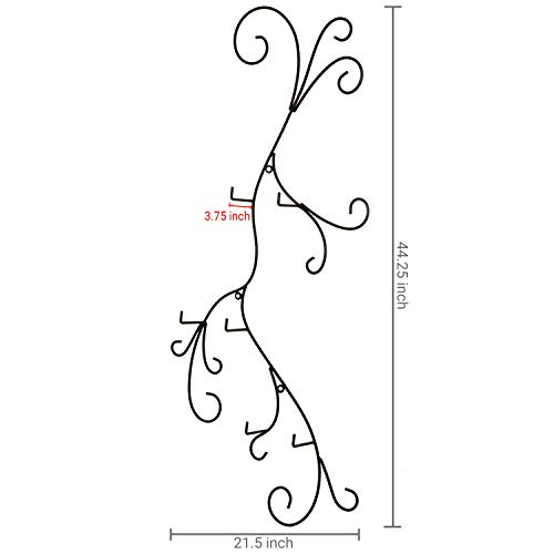 Mygift Wall Mounted Decorative Black Metal Vertical Plate Holder Display Stand, 3 Tier Rack For Large Collectible Plates #TOP2