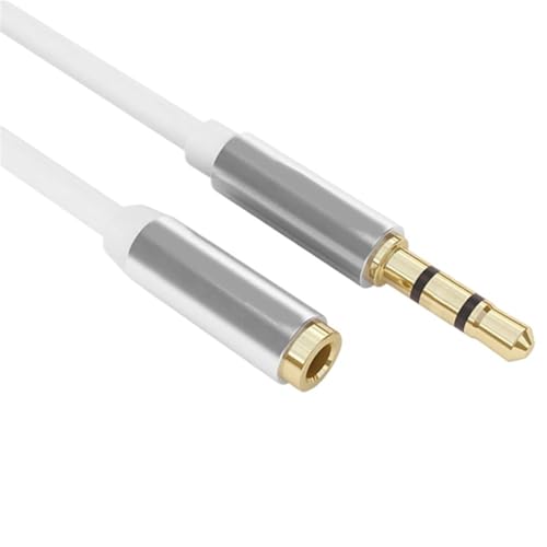 Cable Extensor de Audio Jack 3.5mm Estéreo 1 m Blanco miniatura 1