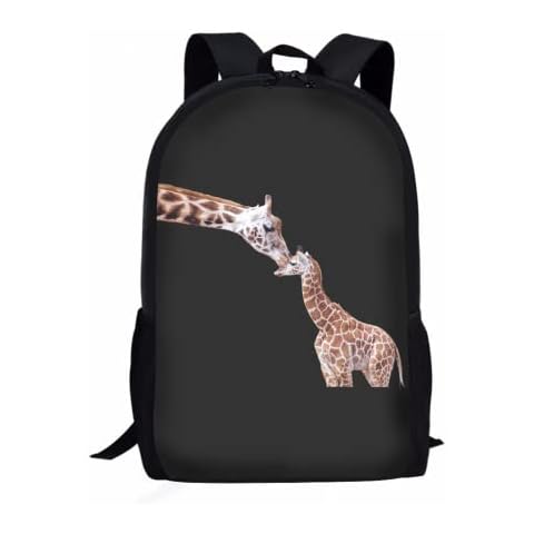 Biyejit Cute Giraffe Print School Bags for Boys Kids Girls, Teenage School Backpacks Waterproof Children School Bags, Casual Daypack Students' Rucksack Cover