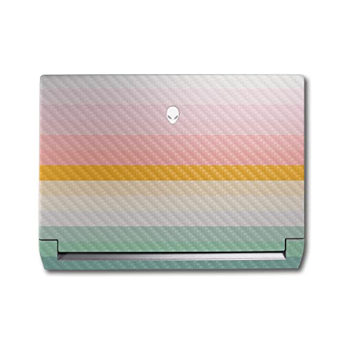 Image of MightySkins Carbon Fiber Skin Compatible with Alienware M17 R5 (2022) Full Wrap Kit - Horizon Stripes | Protective, Durable Textured Carbon Fiber Finish | Easy to Apply | Made in The USA