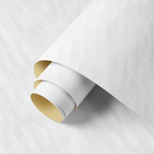 ReWallpaper White Wallpaper Peel and Stick Textured Velvet Contact Paper Self Adhesive Luxury Soft Flocked Sound Absorbing Removable Wall Covering for Classroom Bedroom Nursery Headboard 17.5in x 23ft by ReWallpaper - Used condition - Image 8