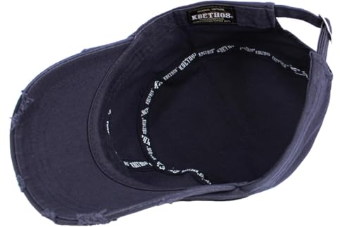 Image of Vintage Distressed Cadet Army Cap Basic Everyday Military Style Hat
