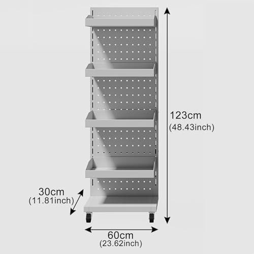 Heavy Duty Pegboard Panels Display Stand - Commercial Grade Metal Retail Shelf for Snacks & Office Supplies - Sturdy Organizer for Convenient Use in Grocery Stores