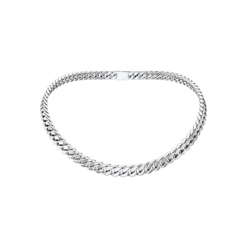 FindChic Chunky Cuban Link Chain for Women, Silver/Gold Plated Choker Trendy Statement Necklace, Thick Curb Chain Hip Hop Punk Jewelry Gift, Unisex Size 5/12/14mm 18inches 03. 12mm-Silver