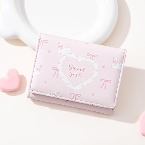 Image of Sunwel Fashion Cute Coquette Bow Wallet with Key-chain for Women Girls