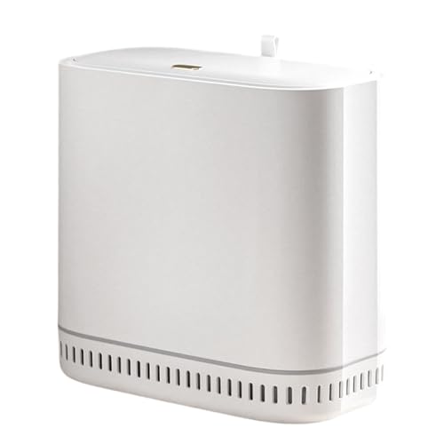 Veeteah Cubo de basura para cuarto de baño con tapa, compacto con tapa, tapa a presión con cierre automático, para baño, inodoro, caravana, hogar