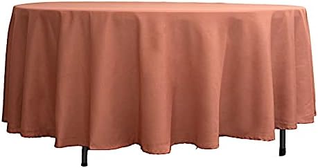 BalsaCircle - Mantel redondo de poliéster de terracota de 132 pulgadas, para bodas, fiestas, banquetes, recepciones, eventos, cocina, comedor
