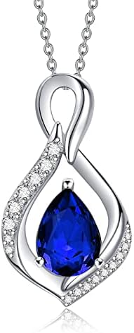 AENEAS Sapphire Necklace Sterling Silver September Birthstone Necklace Infinity Sapphire Pendant Jewelry Birthday Gifts for Women
