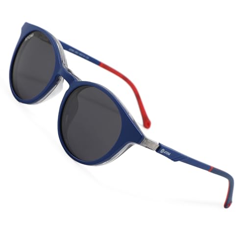 Gafas de bloqueo de luz azul ATOM 2 en 1 para niños, 100% protección UV con clip magnético, adecuadas para niños de entre 5 y 12 años para niños y niñas, Transparente + Azul - Azul + Rojo