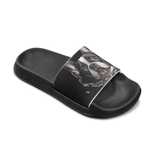 Howilath Dog Print Slides for Boys Beach Summer Kids Sandals Open Toe Non-Slip Children Slippers Indoor Outdoor Shoes2