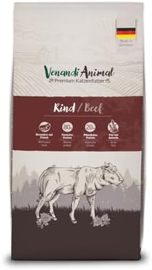 Venandi Animal – Premium Katzenfutter – Rind, mit viel frischem Fleisch, Trockenfutter, getreidefrei 1er Pack (1 x 1,5kg)
