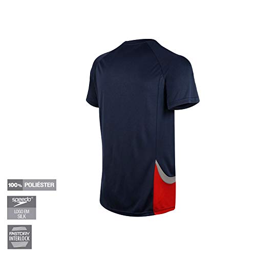 Speedo Line Camiseta de Manga Curta, Homens, Azul, G