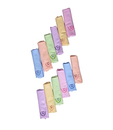 Image of ANTONIA Personalized Cotton Women's Handkerchiefs with Embroidered Initials, Assorted Colours (33 cm x 33 cm)