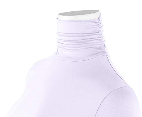 Image of AUHEGN Women's Long Sleeve Lightweight Turtleneck Top Slim Fit Pullover T-Shirt (S-XXL)