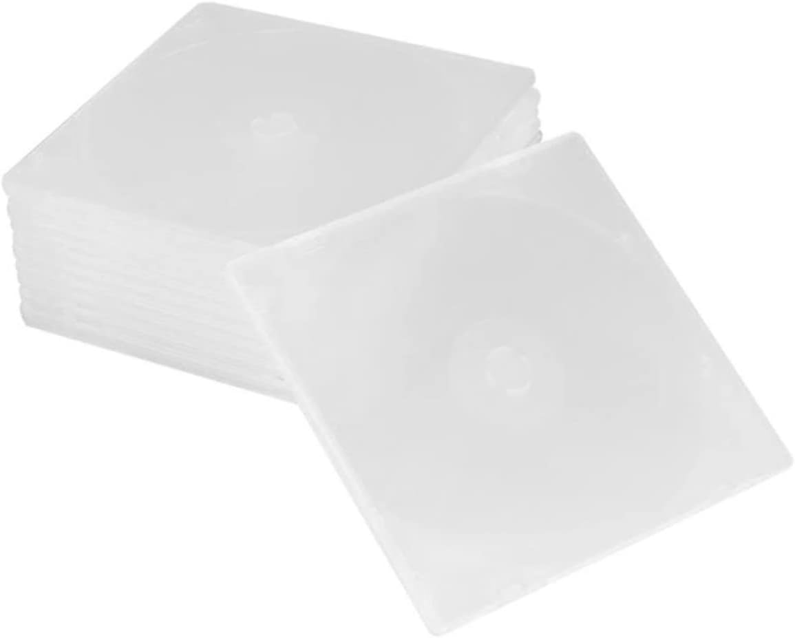 CD Case for Single Disc Plastic DVD Holder Insert Cover Portable Storage Solution for Music and -Piece Set