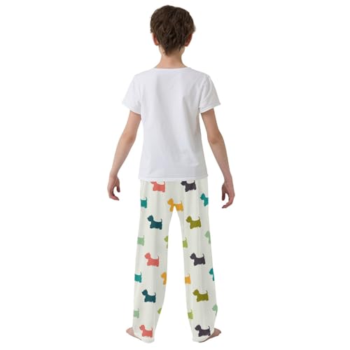Boys' Pants Cute Terrier Dog Polka Dot Long Bottoms Jogger Pants Elastic Waist Trousers with Pockets S-XL3