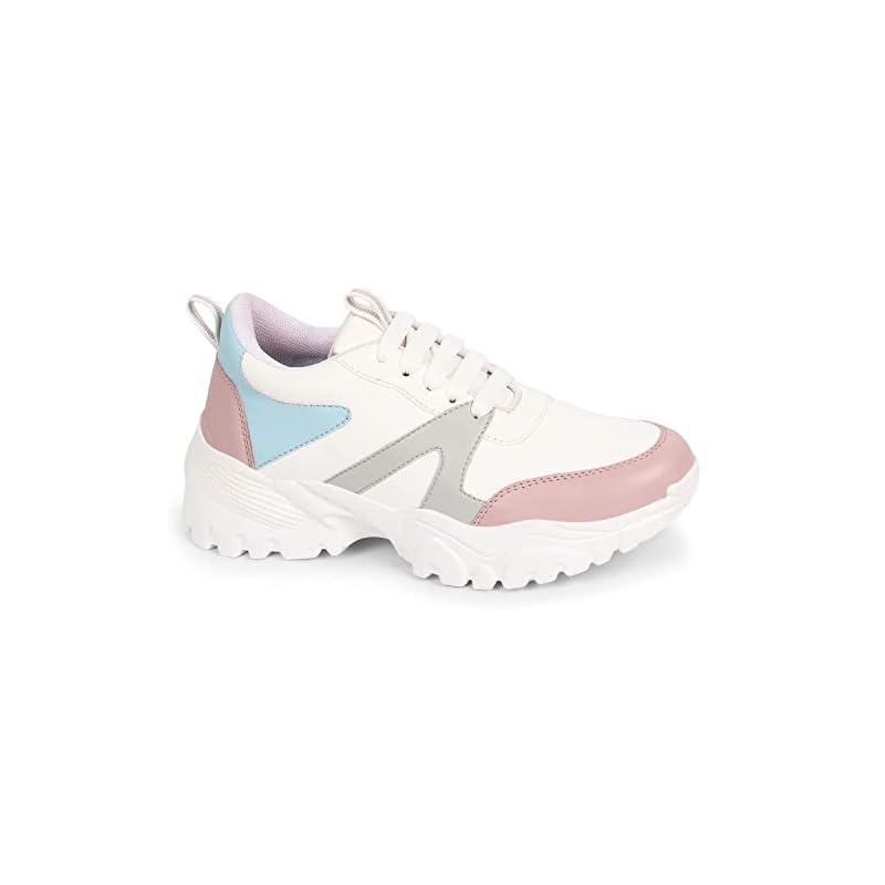 layasa Lightweight Sneakers for Women (White, Numeric_6)