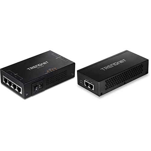 Image of TRENDnet 65W 4-Port Gigabit PoE+ Injector (TPE-147GI) and TRENDnet Gigabit Ultra PoE+ Injector (TPE-117GI) Bundle