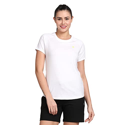 Image of Lavos Women's Regular Fit T-Shirt with Half Sleeve Round Neck, Bamboo & Cotton Gym, Yoga and Sports Wear for Women