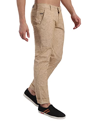 Image of Majestic Man Men's Slim Fit Mid Rise Casual Comfortable Trousers