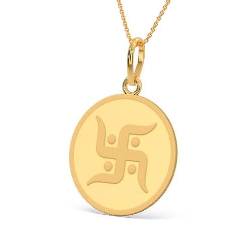 Image of KALYAN JEWELLERS 24K (999) Purity Swastik Gold Coin Pendant 5 Gms