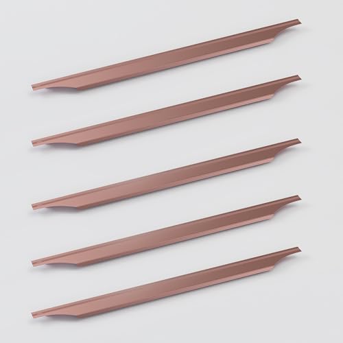 Image of Plantex Profile Handle for Kitchen Cabinet /28 Inch Aluminium Drawer Profile Handle /Wardrobe Pull Handle for Home /Office /Hotel - Pack of 5 (Rose Gold)