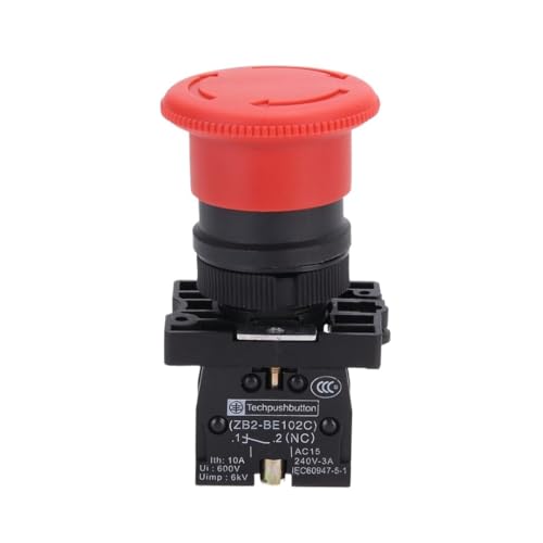 Interrupteur d'arrêt d'urgence rouge NC ZB2-BE102C commande 600V 10A
