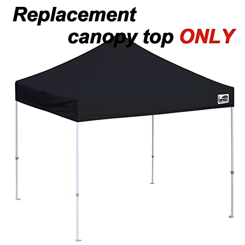 Image of Eurmax USA New 10x10 Pop Up Canopy Replacement Canopy Tent Top Cover, Instant Canopy Top Cover ONLY, Choose 30 Colors,Bonus 4PC Pack Weight Bag (Black)