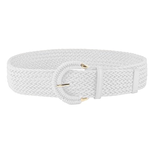 COTIM COYIN Braided Belt for Women Wide Woven Waist Belts with Chunky Buckle for Jeans Pants Dress