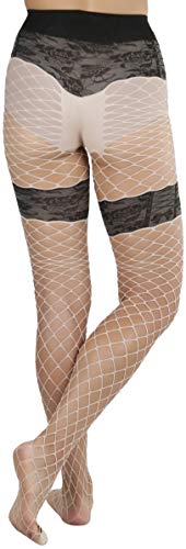 Image of ToBeInStyle Women's Elegant Floral Lace Inspired Spandex Net Full Length Tights