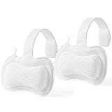 Hugabow 2-Pack Ergonomic Pillow for Hot Tub, Spa, and Chaise Lounge - Universal Headrest & Neck Support Cushion, Adjustable Height with Long Strap, Easy Drying with Hook (2-Pack)