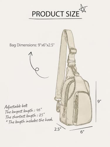 Image of ODODOS Sling Bag with Adjustable Straps Crossbody Chest Bag Lightweight Backpack for Casual Traveling Hiking