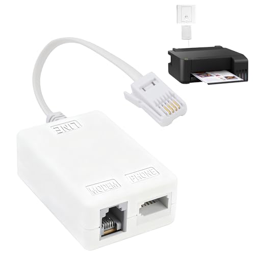 Noenaeni Microfiltro ADSL para banda ancha y teléfono, adaptador RJ11 a BT, divisor de microfiltro de Internet de banda ancha, cable divisor de enchufe para BT Sky Talktalk, módem, router, WiFi