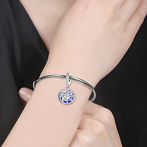 Image of Spinning Globe Airplane World Map Bule Earth Dangle Charm Bead for European Bracelet Birthday Graduation Gifts for Her