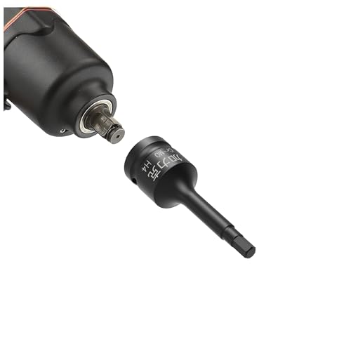 Image of 3PCS 3 /8 inch Square Drive H4(4mm) Impact Hex Bit Socket, 60mm(2.36 inch) Length, Hex Driver, Impact Grade, One-Piece Construction, 3 /8 inch Drive Allen Bit Socket, Cr-Mo Steel, Black
