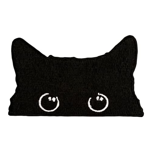 Urbanski Patch süße neugierige Katze zum Aufbügeln 4,4 x 7,2 cm | Aufnäher Applikation Bügelbild Cover