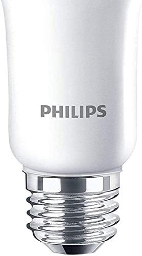 Close-up of the Philips LED bulb's E26 medium screw base