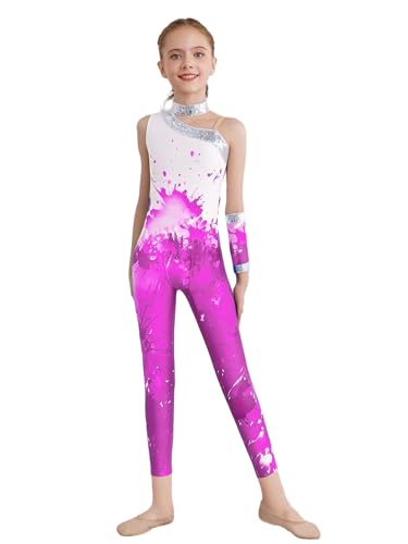 Justaucorps de gymnastique filles avec sequins pour cours de danse intégrale